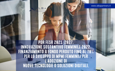 POR FESR 2021/2027. Innovazione Sostantivo Femminile 2022.