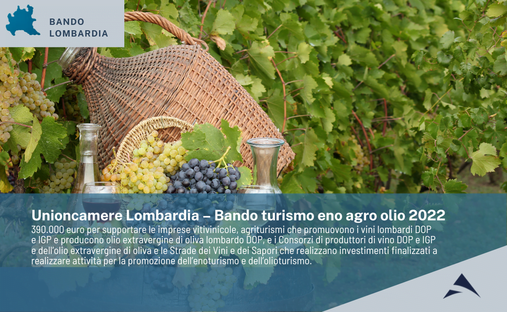 Unioncamere Lombardia – Bando turismo eno agro olio 2022