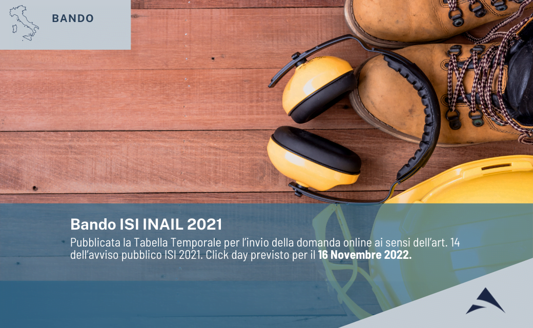 Bando ISI INAIL 2021 – Pubblicazione Tabelle Temporali