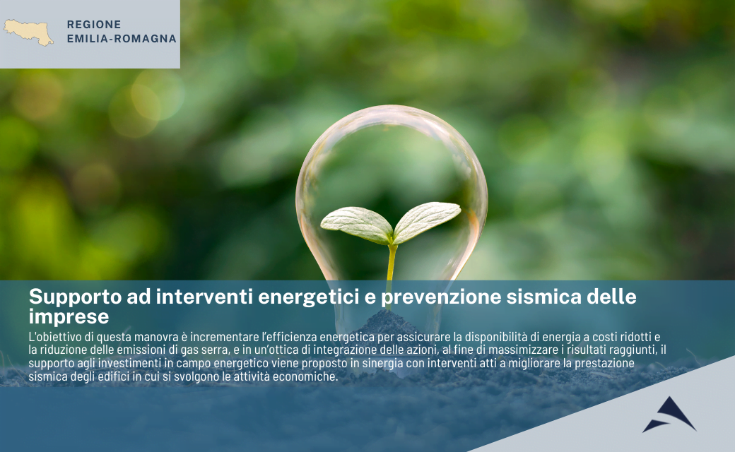 Supporto ad interventi energetici e prevenzione sismica delle imprese Regione Emilia Romagna