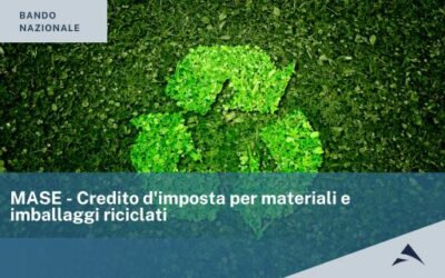 MASE – Credito d’imposta per materiali e imballaggi riciclati